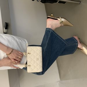 2026 New Summer Women's Pointed Toe Thin Heel Breathable Chain Ankle Strap Open Toe Shoes