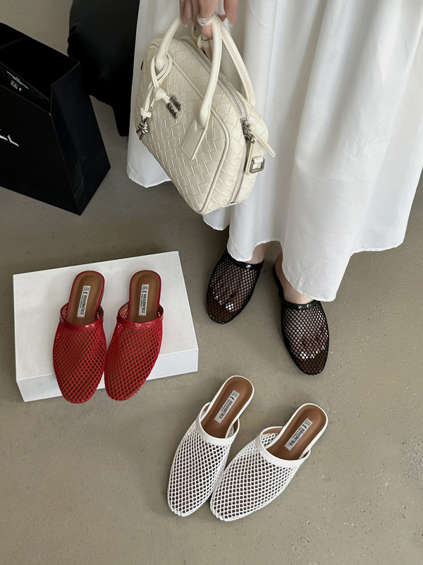 2025 New Mesh Mule Slippers for Women Fashion Low Heel - Image 2