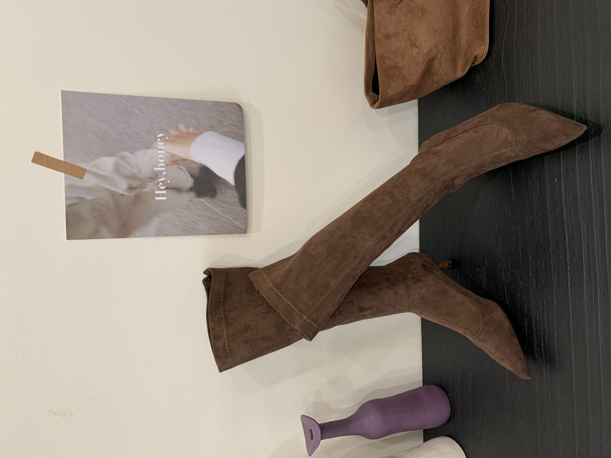 2025 New Winter Suede Long Boots Fashion Simple Style Mid Heel Slim Fit Boots - Image 4