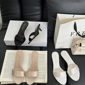 2025 Summer New One-Strap Light Luxury Women's High Heel Slippers