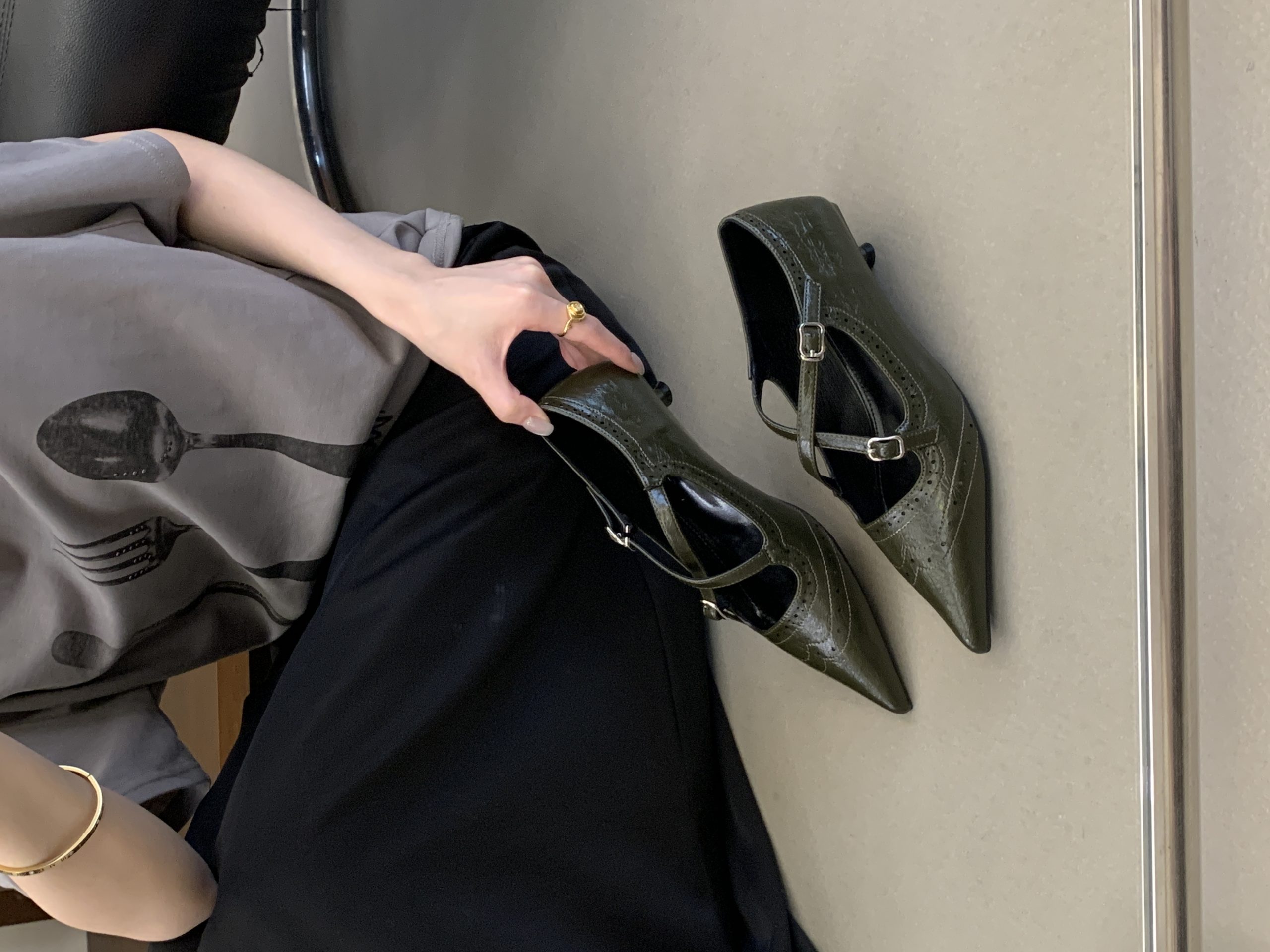2026 New Autumn Pointed Toe Kitten Heel Cross Strap Mary Jane Shoes for Women - Image 2